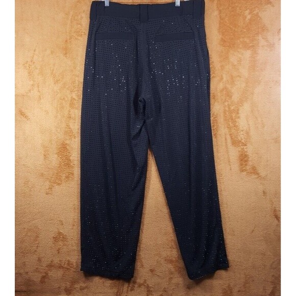 VERSACE COUTURE Pants Mens Medium Black Crystal Formal Dress Luxury Logo - Picture 5 of 11